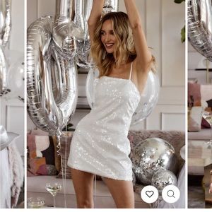 NWT 12th Tribe White Sequin Dress